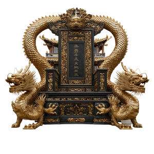 Golden Dragon Throne Vinyl Car Decal Sticker – Waterproof & UV-Resistant 3.4133333333333336"