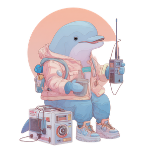 Dolphin On Walkie-Talkie Vinyl Car Decal Sticker – Waterproof & UV-Resistant 3.4133333333333336"