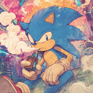 Sonic Vaping Vinyl Car Decal Sticker – Waterproof & UV-Resistant 3.4133333333333336"