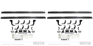 2x Westin Automotive R5 Modular Series Truck Wheel To Wheel Nerf Bars | Stylish W2W Length, With Step Pads, Bed Step | Black Aluminum, Rocker Panel Mount