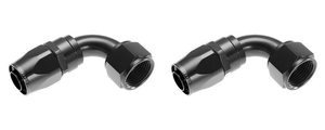 2x High-Quality Redhorse -16 AN Hose End Fitting | 90 Degree Elbow | Black Aluminum Finish