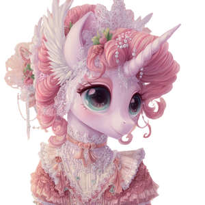 Pastel Rococo Pony Vinyl Car Decal Sticker – Waterproof & UV-Resistant 3.4133333333333336"