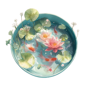 Water Lily Bowl Vinyl Car Decal Sticker – Waterproof & UV-Resistant 6.826666666666667"