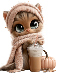 Kitten With Scarf V4 Vinyl Car Decal Sticker – Waterproof & UV-Resistant 8.213333333333333"