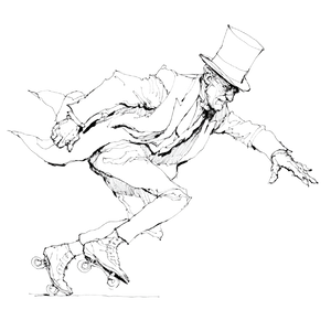 Wobbling Victorian Man Vinyl Car Decal Sticker – Waterproof & UV-Resistant 3.4133333333333336"