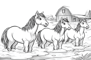 Horses In Snow V2 Vinyl Car Decal Sticker – Waterproof & UV-Resistant 2.986666666666667"