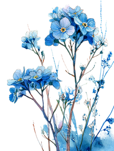 Forget-Me-Not Flowers V5 Vinyl Car Decal Sticker – Waterproof & UV-Resistant 8.213333333333333"