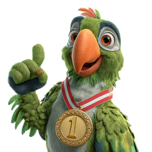 Parrot With Medal Vinyl Car Decal Sticker – Waterproof & UV-Resistant 6.826666666666667"