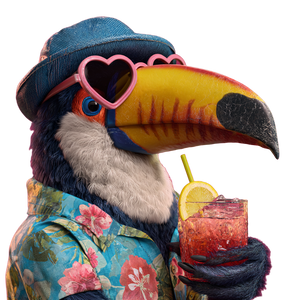 Stylish Toucan Sipping Vinyl Car Decal Sticker – Waterproof & UV-Resistant 6.826666666666667"