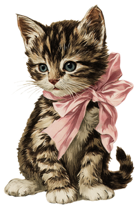 Kitten With Ribbon Vinyl Car Decal Sticker – Waterproof & UV-Resistant 4.4