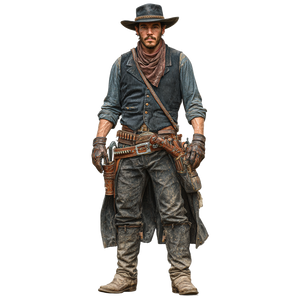Realistic Western Cowboy Vinyl Car Decal Sticker – Waterproof & UV-Resistant 3.4133333333333336"
