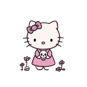 Gothic Hello Kitty V2 Vinyl Car Decal Sticker – Waterproof & UV-Resistant 6.826666666666667"