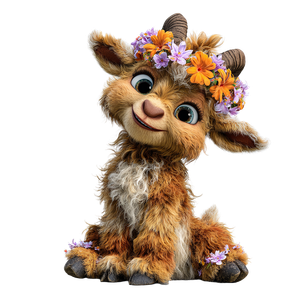 Fluffy Baby Goat Vinyl Car Decal Sticker – Waterproof & UV-Resistant 3.4133333333333336"