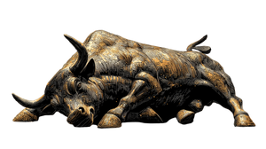 Sleeping Bitcoin Bull Vinyl Car Decal Sticker – Waterproof & UV-Resistant 2.72"