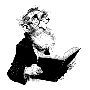 Old Man Reading V18 Vinyl Car Decal Sticker – Waterproof & UV-Resistant 3.4133333333333336"