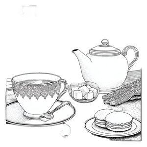 Tea Time Still Life Vinyl Car Decal Sticker – Waterproof & UV-Resistant 6.826666666666667"