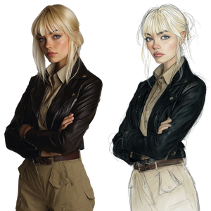 Blonde In Leather V7 Vinyl Car Decal Sticker – Waterproof & UV-Resistant 3.4133333333333336"