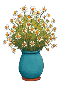 Daisy Vase Illustration V2 Vinyl Car Decal Sticker – Waterproof & UV-Resistant 4.1066666666666665"