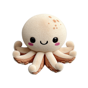 Cute Octopus Plushy Vinyl Car Decal Sticker – Waterproof & UV-Resistant 3.4133333333333336"