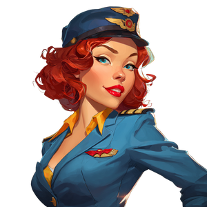 Pilot Woman Illustration Vinyl Car Decal Sticker – Waterproof & UV-Resistant 3.4133333333333336"