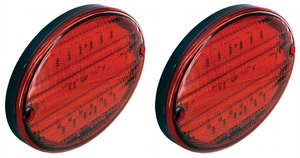 2x Diamond Group 52-LED Stop/ Turn/ Tail Light | Waterproof 8 Inch Oval Light | Surface Mount | Red Lens 2x Diamond Group 52-LED Stop/ Turn/ Tail Light | Waterproof 8 Inch Oval Light | Surface Mount | Red Lens