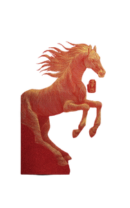 Galloping Golden Horse V2 Vinyl Car Decal Sticker – Waterproof & UV-Resistant 4.586666666666667"