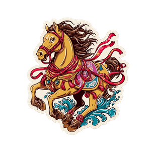 Festive Horse Sticker Vinyl Car Decal Sticker – Waterproof & UV-Resistant 3.4133333333333336"