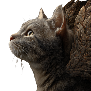 Winged Cat V8 Vinyl Car Decal Sticker – Waterproof & UV-Resistant 3.4133333333333336"