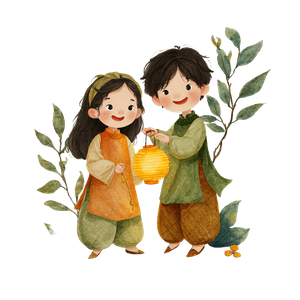 Festival Lantern Children Vinyl Car Decal Sticker – Waterproof & UV-Resistant 3.4133333333333336"