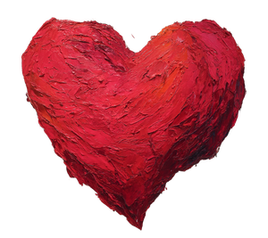 Red Heart Painting Vinyl Car Decal Sticker – Waterproof & UV-Resistant 3.4133333333333336"