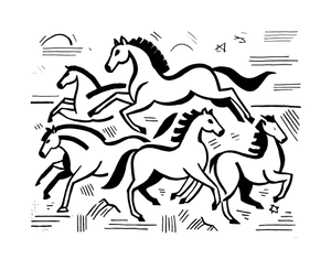 Matisse Horses Drawing Vinyl Car Decal Sticker – Waterproof & UV-Resistant 3.253333333333333