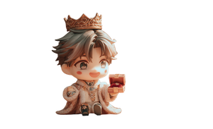 Chibi King Figure Vinyl Car Decal Sticker – Waterproof & UV-Resistant 2.8266666666666667"