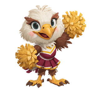 Cheerleader Eagle Vinyl Car Decal Sticker – Waterproof & UV-Resistant 3.4133333333333336"