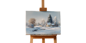Winter Landscape Painting Vinyl Car Decal Sticker – Waterproof & UV-Resistant 2.56"