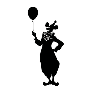 Clown Silhouette Puppet Vinyl Car Decal Sticker – Waterproof & UV-Resistant 3.4133333333333336"