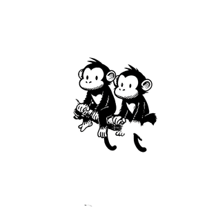 Cute Comic Monkeys Vinyl Car Decal Sticker – Waterproof & UV-Resistant 6.826666666666667"