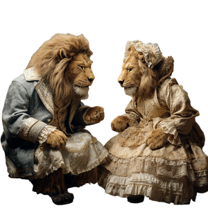 Lions In Dispute Vinyl Car Decal Sticker – Waterproof & UV-Resistant 3.4133333333333336"
