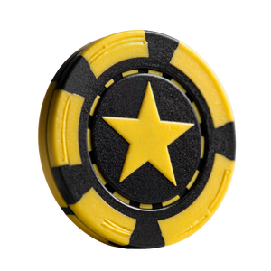 Yellow Poker Chip Vinyl Car Decal Sticker – Waterproof & UV-Resistant 3.4133333333333336"