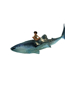 Boy On Whale Shark Vinyl Car Decal Sticker – Waterproof & UV-Resistant 4.1066666666666665"