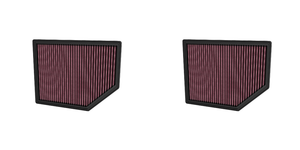 2x 2022-2023 Ford Bronco Air Filter | Washable Cotton Gauze Red Panel | HP Boost, Reusable, No-Clean for 5 Years