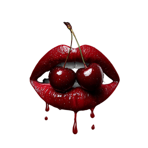 Red Lips Cherries Vinyl Car Decal Sticker – Waterproof & UV-Resistant 3.4133333333333336"