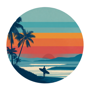 Vintage Surf Design V5 Vinyl Car Decal Sticker – Waterproof & UV-Resistant 3.4133333333333336"