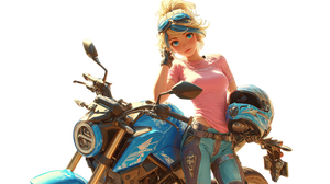 Anime Girl With Motorbike Vinyl Car Decal Sticker – Waterproof & UV-Resistant 2.72"