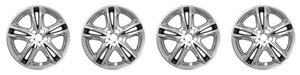 4x Transform Your Ford Fusion | IMPOSTOR  17 Inch Wheel Skins, High-Quality Snap-On Chrome/Charcoal Set, Easy Install