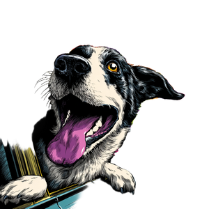 Dog In Car V5 Vinyl Car Decal Sticker – Waterproof & UV-Resistant 3.4133333333333336"