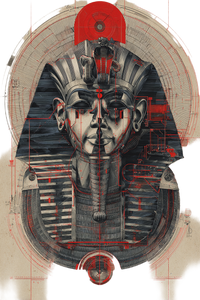 Cyberpunk Pharaoh Blueprint Vinyl Car Decal Sticker – Waterproof & UV-Resistant 4.4