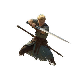Blonde Guisarme Warrior Vinyl Car Decal Sticker – Waterproof & UV-Resistant 3.4133333333333336"