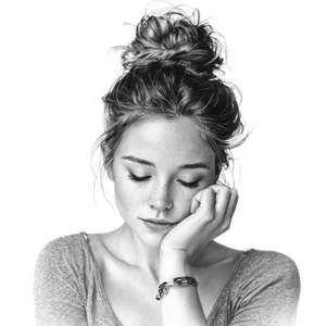 Woman Resting Head V2 Vinyl Car Decal Sticker – Waterproof & UV-Resistant 3.4133333333333336"