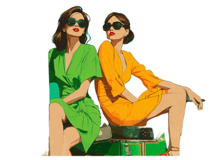Stylish Women On Tuk-Tuk Vinyl Car Decal Sticker – Waterproof & UV-Resistant 6.1866666666666665"