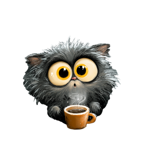Cartoon Kitten Coffee Vinyl Car Decal Sticker – Waterproof & UV-Resistant 6.826666666666667"